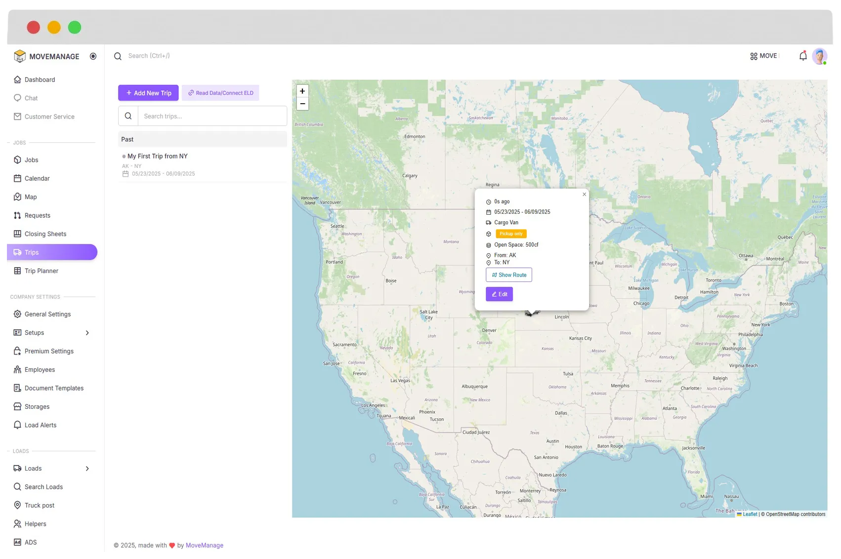 Live Tracking Interface